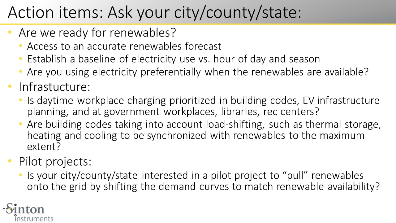 Action items: Ask your city/county/state: